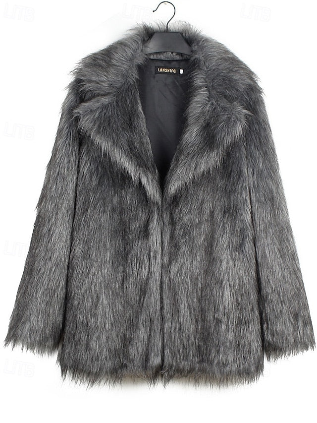 Women's Fur Furs Warm Faux Coat Comfortable
