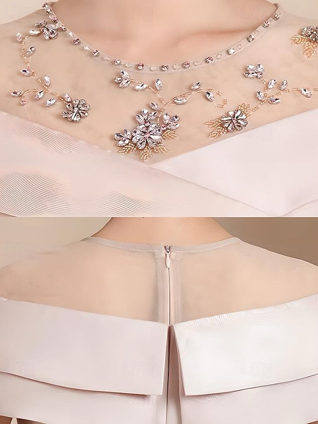 Mother the of Crew Length Tea Vintage Bride Dress Elegant Simple