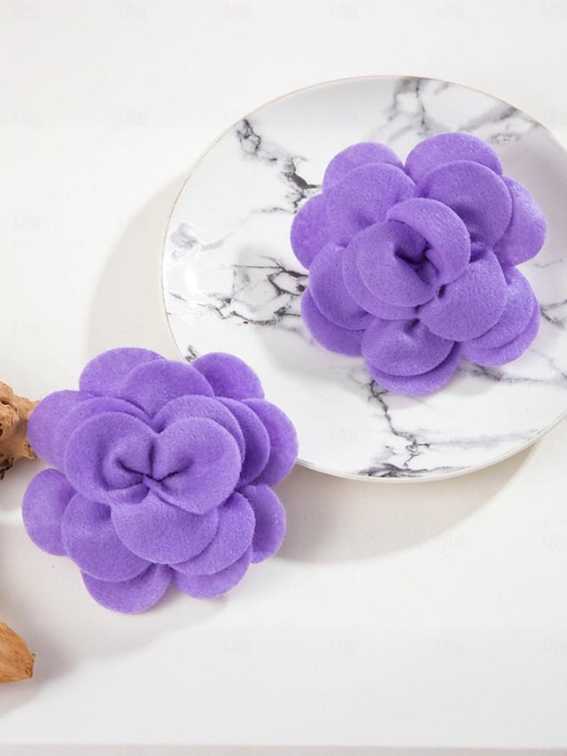 Drop Flower Women's Earrings - Floral Statement Oversized