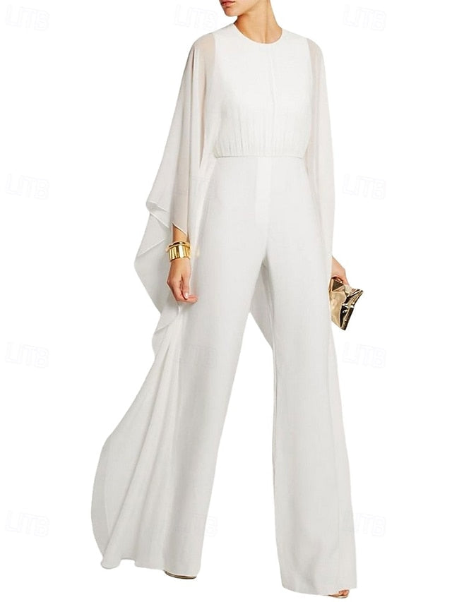 Dress Elegant Simple the Jumpsuit Cape Bride of Mother