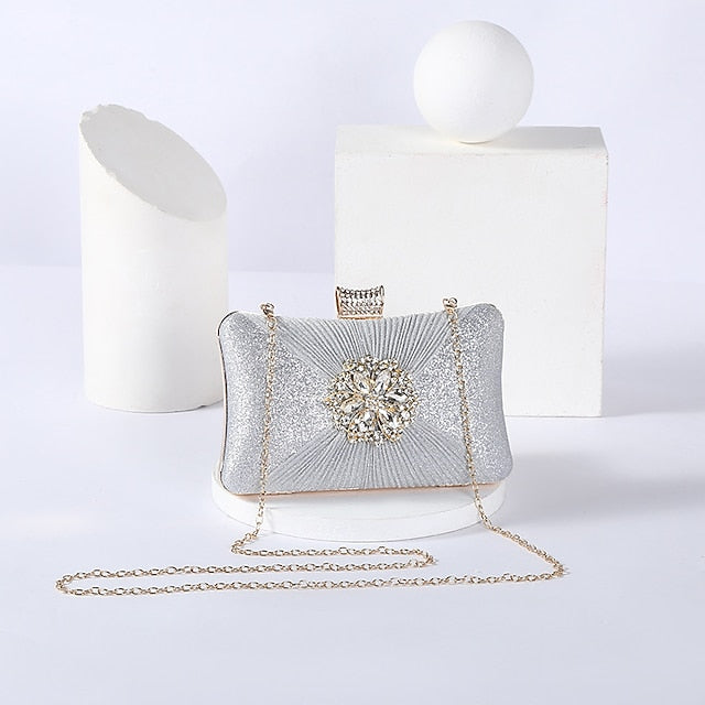 Gold Rhinestone Bag Chain Women's Clutch Strap Elegant with