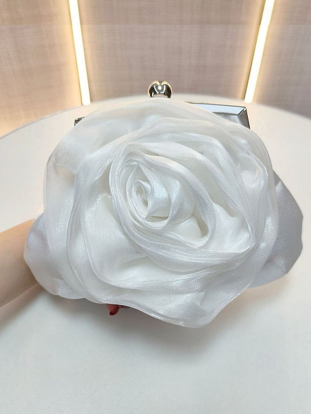 Satin Women's Purse Elegant Clutch Rose – Flower Evening