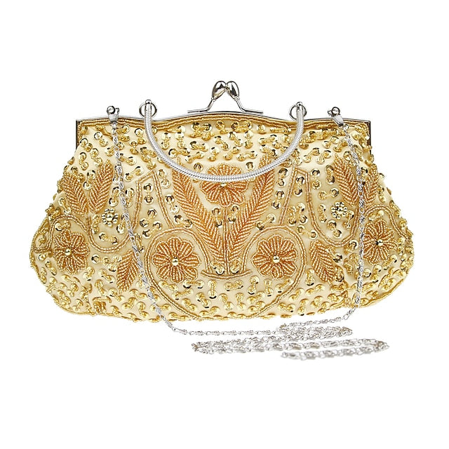 White Beaded Evening Purse Vintage – Clutch Women's