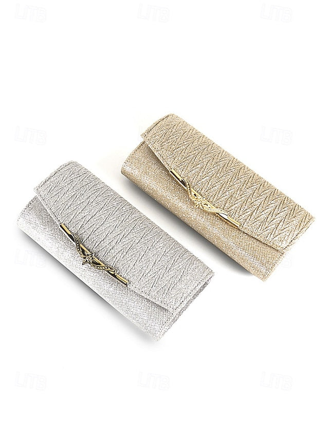 Evening Handbag Party - Women's Gold Glitter Clutch Elegant