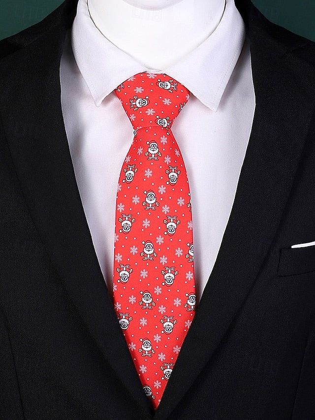 Silk Tie – Fun and Men's Tree Christmas Polyester Santa