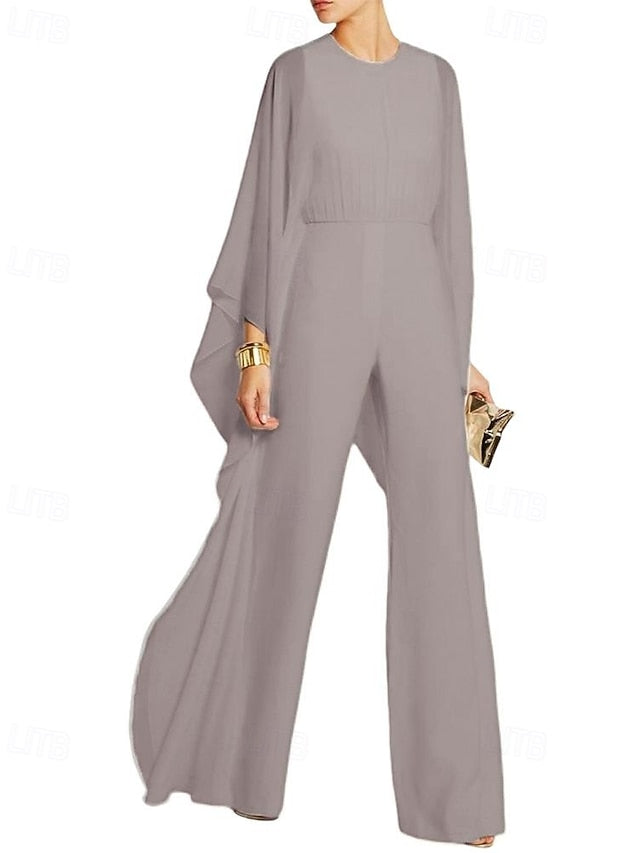 Dress Elegant Simple the Jumpsuit Cape Bride of Mother