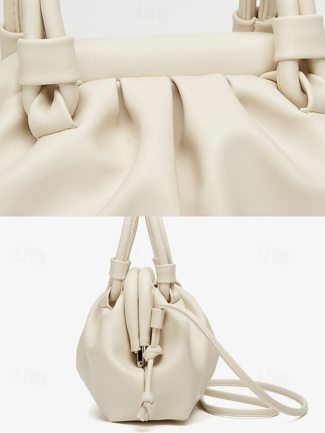 Elegant Women's with Cream Handbag Closure Drawstring –