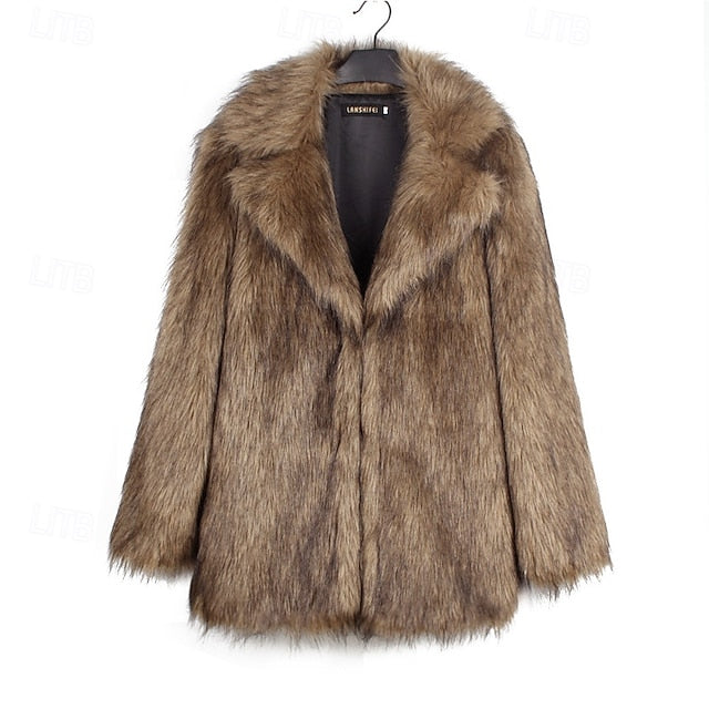 Furs Coat Faux Fur Comfortable Warm Women's