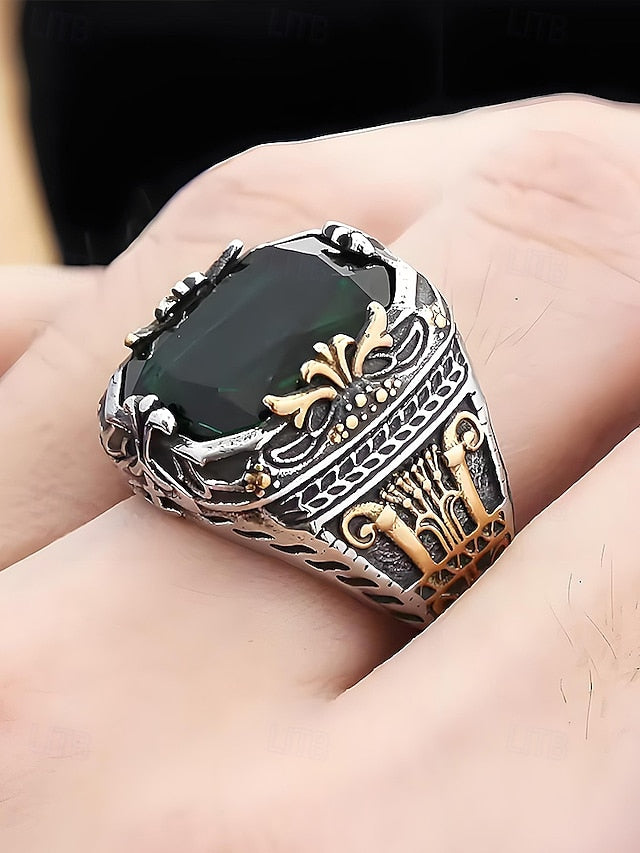 Gemstone Men's Alloy Ring