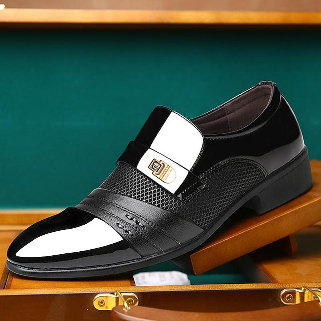 – Men's Patent Formal Faux Leather Slip-On Loafers