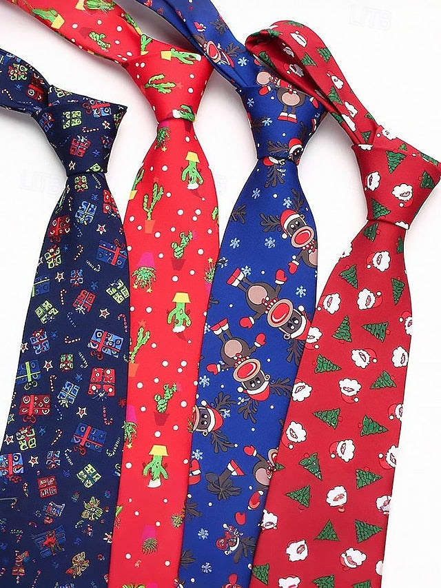 Silk Tie – Fun and Men's Tree Christmas Polyester Santa