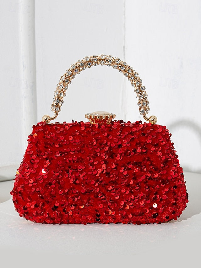 Women's – Vintage Evening Bag Embellished Clutch Sequin