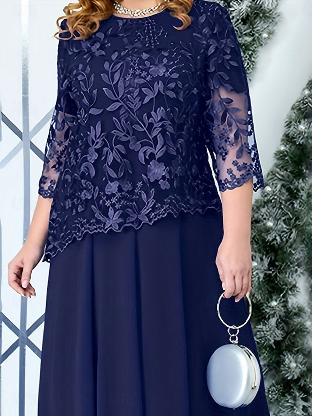 Curve Dress Elegant Plus of Bride Size A-Line Mother the