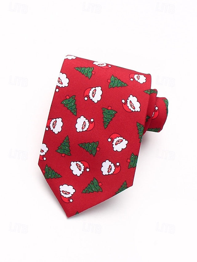 Silk Tie – Fun and Men's Tree Christmas Polyester Santa