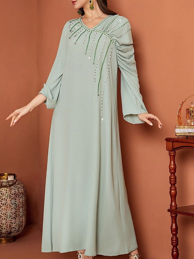 Neck Length V Bride Floor Dress of Elegant A-Line the Mother