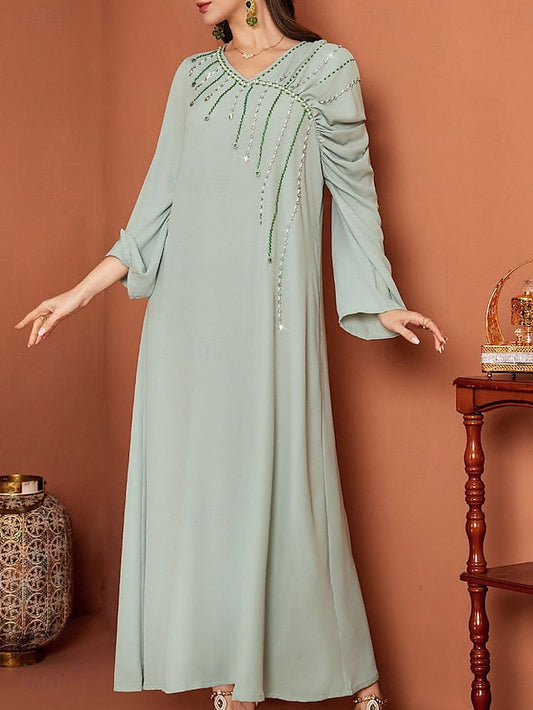 Neck Length V Bride Floor Dress of Elegant A-Line the Mother