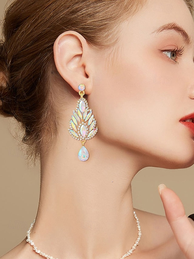 Drop Emerald Green Women's Crystal – Earrings