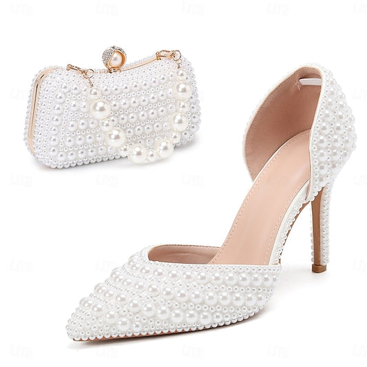 Pearl Clutch Bag – White Set Women's Heels and Stiletto