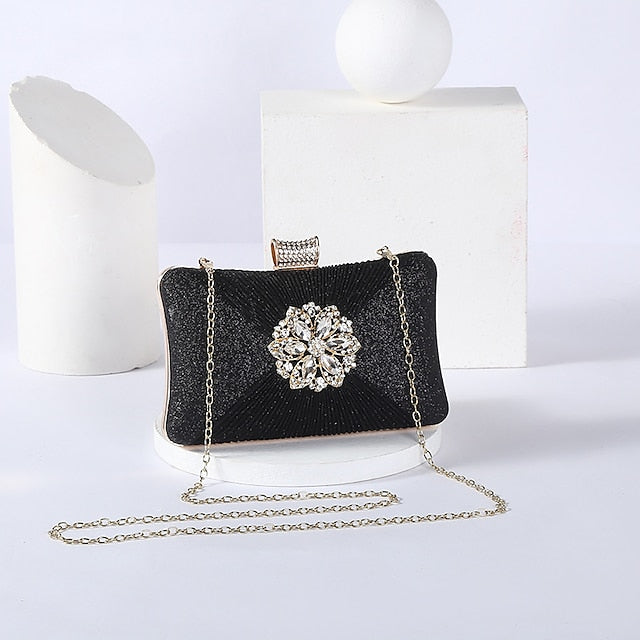 Gold Rhinestone Bag Chain Women's Clutch Strap Elegant with