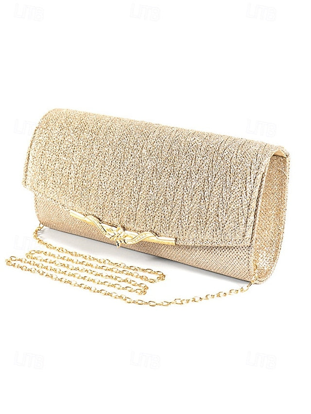 Evening Handbag Party - Women's Gold Glitter Clutch Elegant