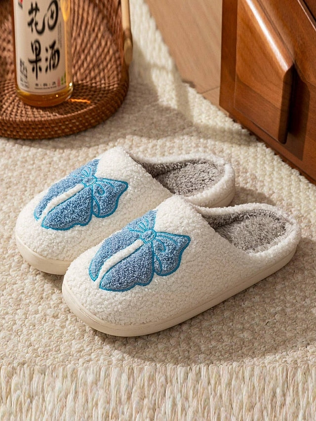 Women's - with Red Soft and Design White Bowknot Slippers