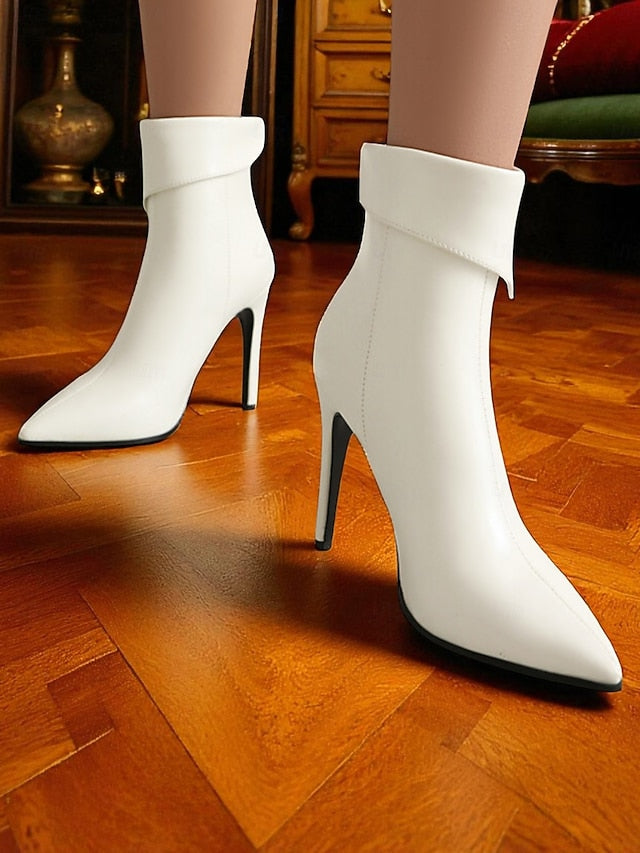 Boots Pointed Women's Metallic Stiletto Toe Ankle - Gold