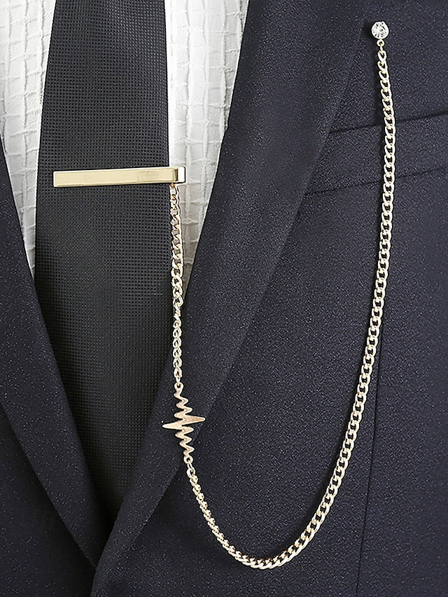 Design Silver Tie with Men's – Wheel Ship Chain Nautical