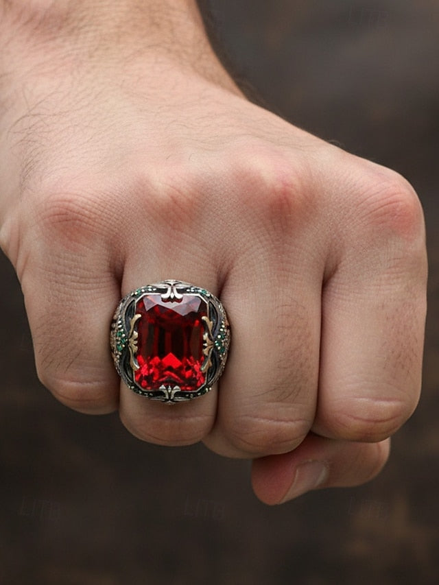 Gemstone Men's Alloy Ring