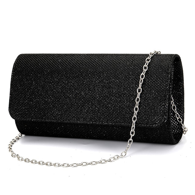 Women's – Clutch Purse Silver Evening Elegant Glitter