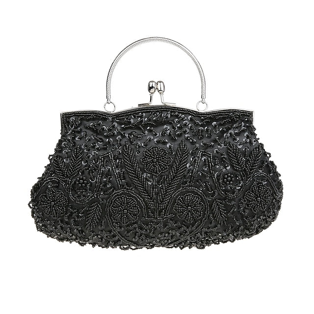 White Beaded Evening Purse Vintage – Clutch Women's