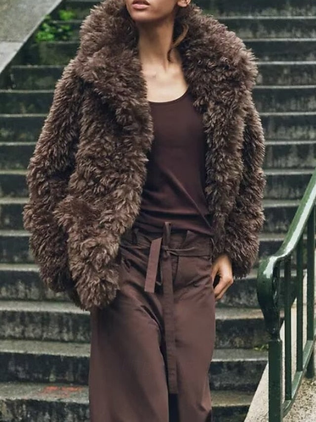 Furs Comfortable Warm Women's Faux Fur Coat Teddy