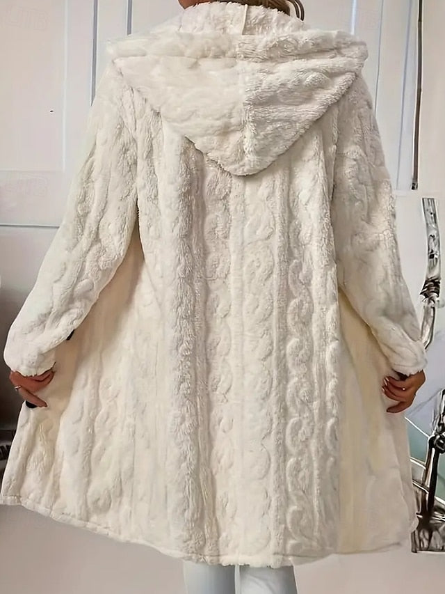 Comfortable Buttons Casual Fur Warm Women's Coat Faux