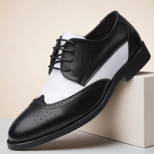 Shoes Men's and Black White with Oxford Brogue