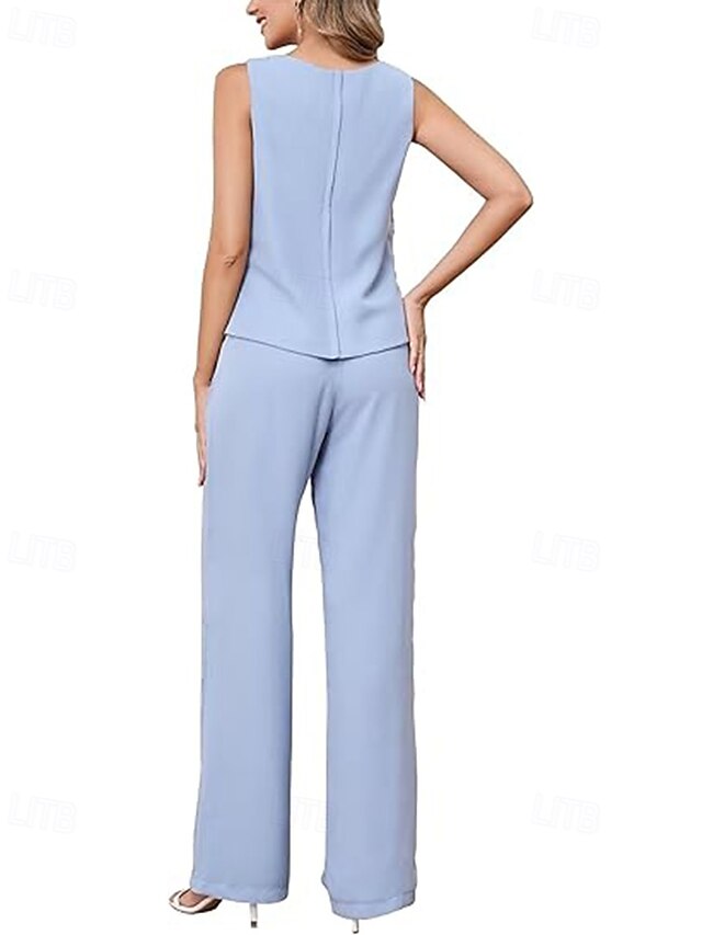 Mother Piece Dress Simple Pantsuit of 3 Elegant Bride the