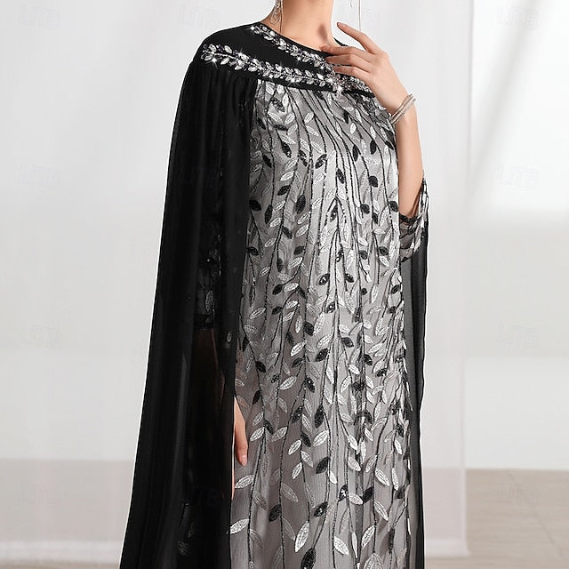 Mother the Cape Crew Bride of Neck A-Line Elegant Dress