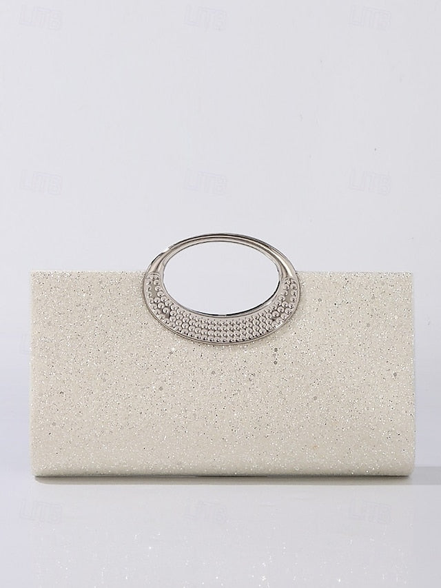 Glitter Gold Evening Women's Clutch Silver Bag with