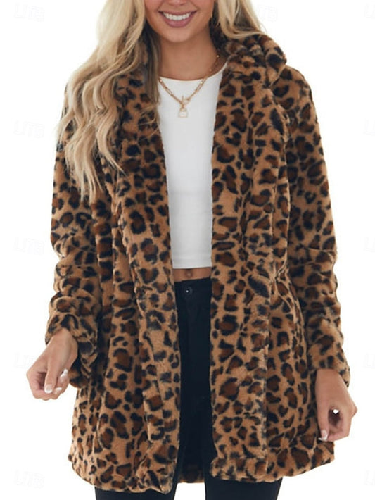 Pockets Women's Warm Breathable with Coat Winter Patchwork