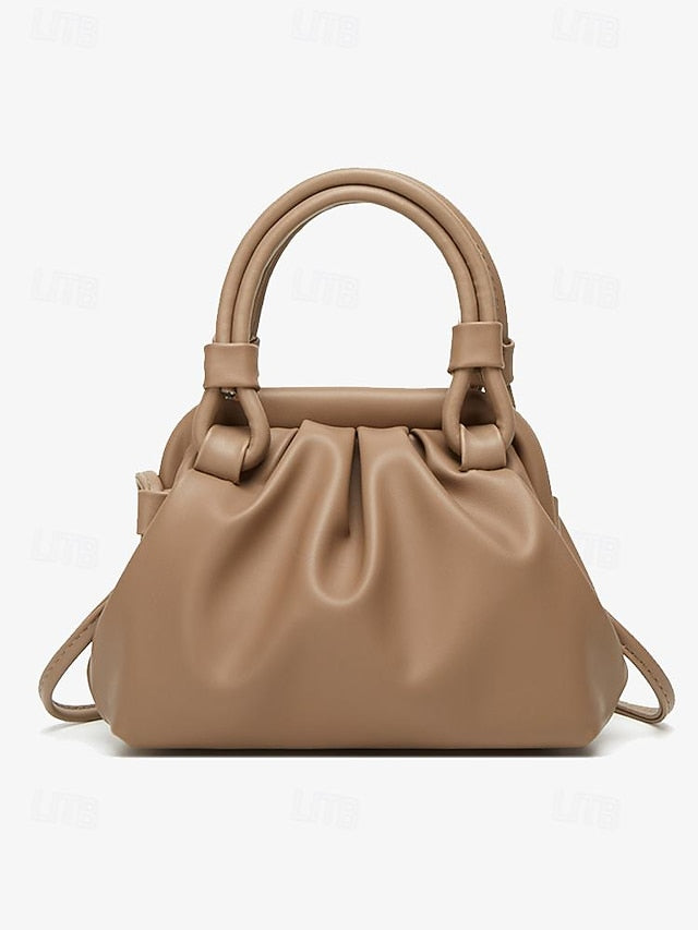 Elegant Women's with Cream Handbag Closure Drawstring –