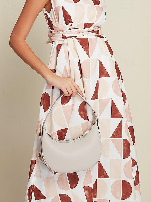 Shoulder Bag Crescent Stylish - Elegant Women's White