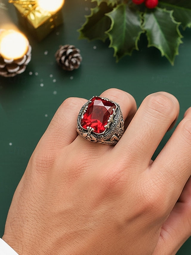 Gemstone Men's Alloy Ring