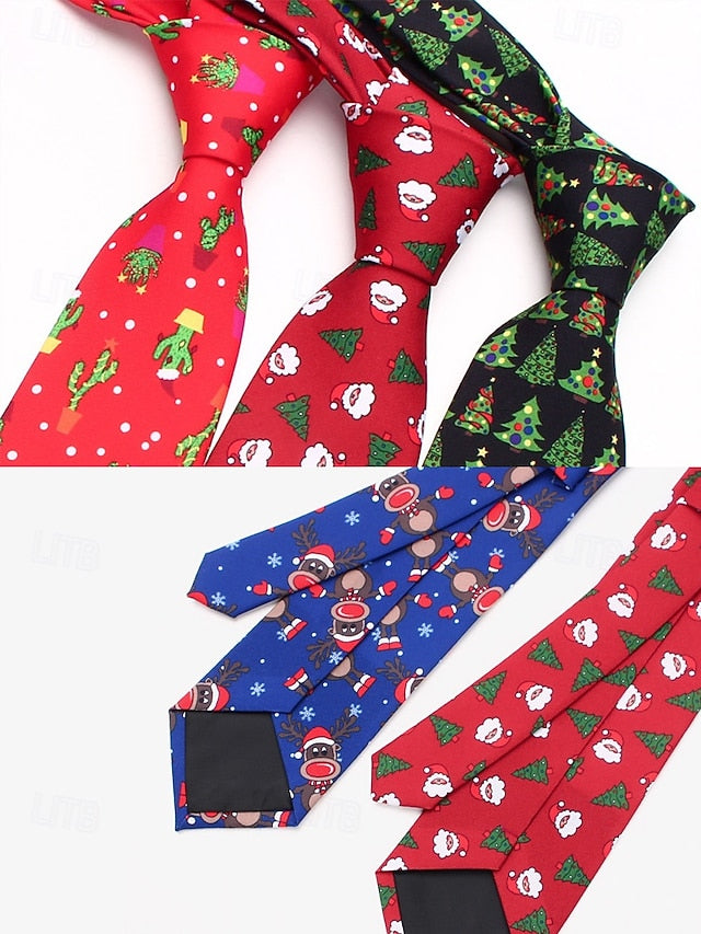 Silk Tie – Fun and Men's Tree Christmas Polyester Santa