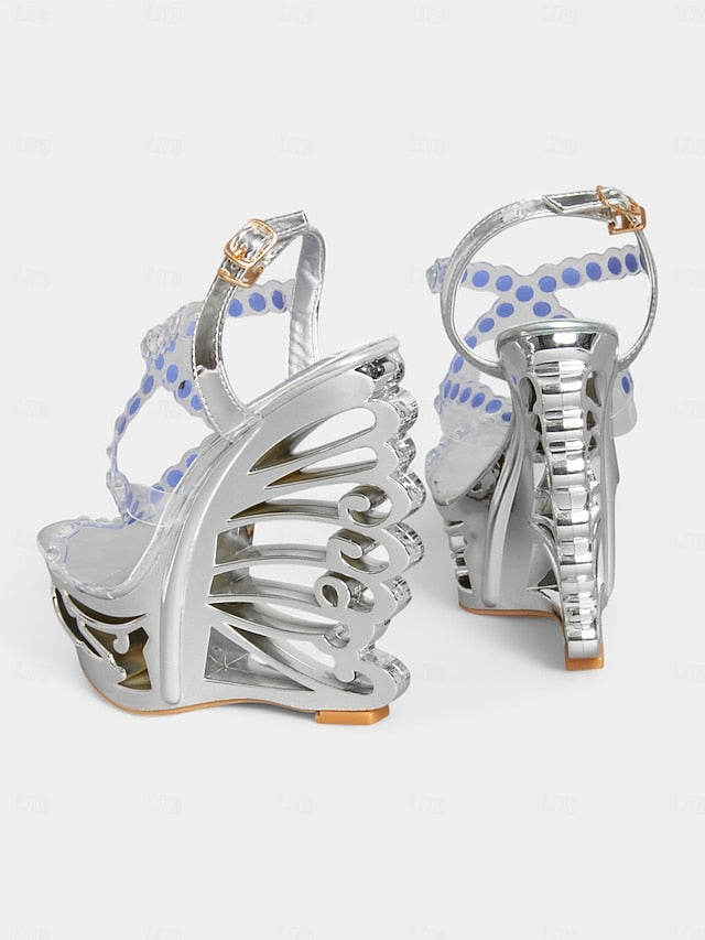 Sandals for Stiletto Silver – Rhinestone Elegant Dance Women