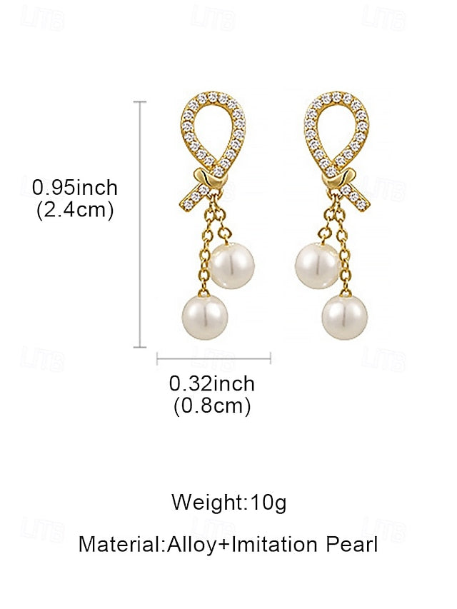 with rhinestone earrings imitation pearl teardrop Women's