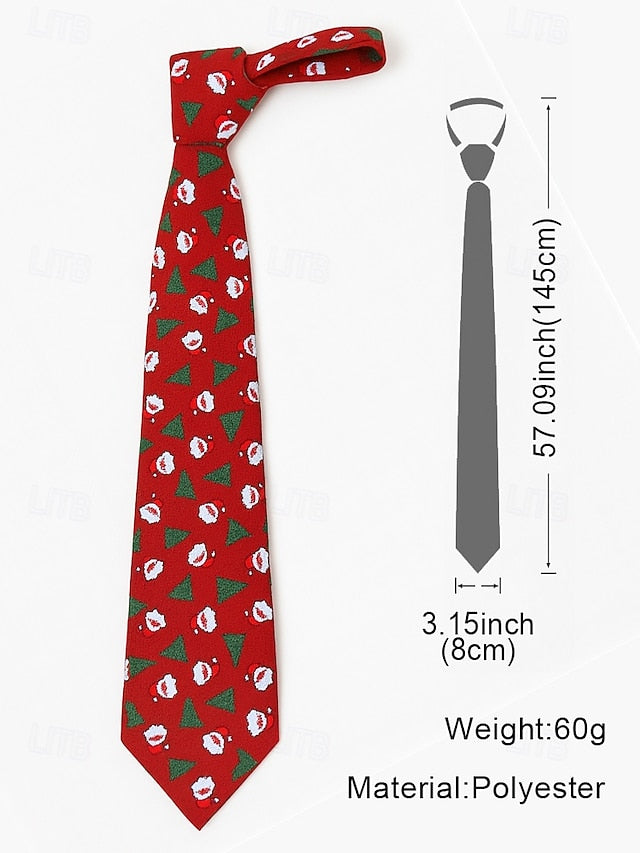 Silk Tie – Fun and Men's Tree Christmas Polyester Santa