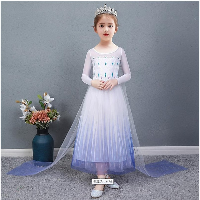 Girls' Elsa Movie Girl Princess Cosplay Flower Dress