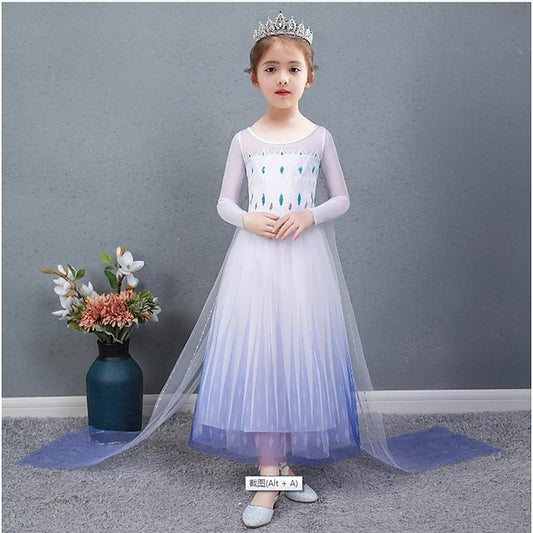 Girls' Elsa Movie Girl Princess Cosplay Flower Dress
