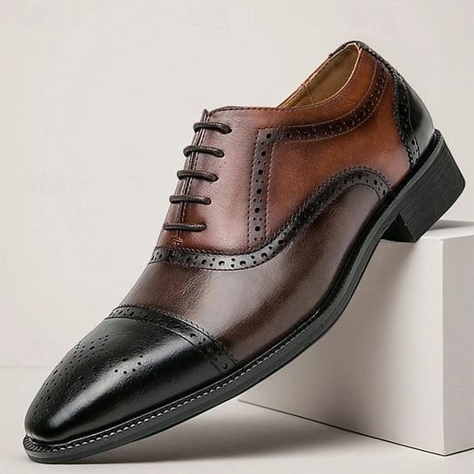 Shoes – Wingtip Black Men's Oxford and Leather Brown Faux
