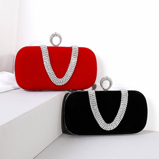 Bags Women's Velvet Clutch Evening Wristlet Bag