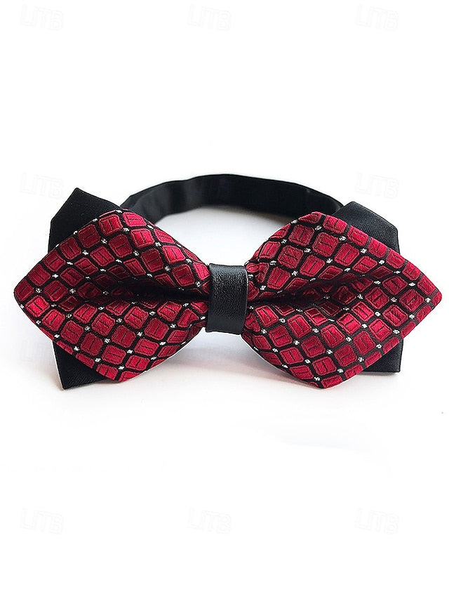 Men's Tie Bow with Christmas Pattern Geometric