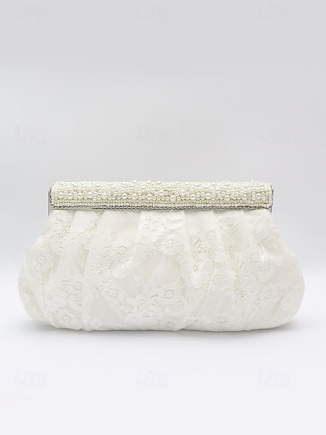 Clutch Bag Lace Women's Evening Elegant with Beaded Black